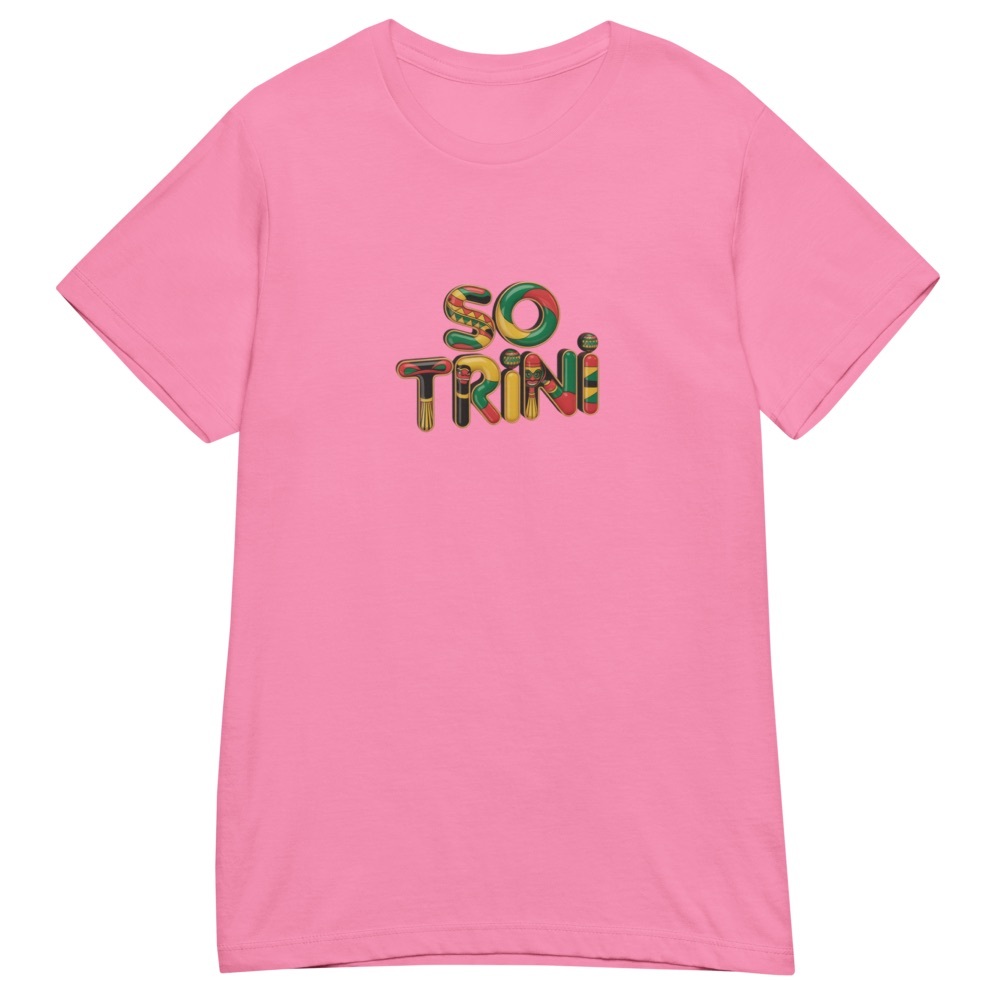 Pink women’s T-Shirt with So Trini Summer Print 2025